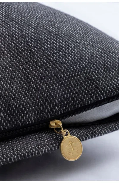 Brooks Brothers Bb Monogram Decorative Cotton Pillow In Black