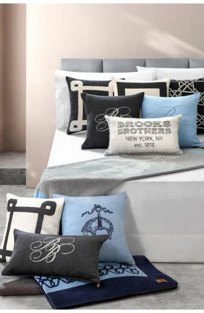 Brooks Brothers Bb Monogram Decorative Cotton Pillow In Black