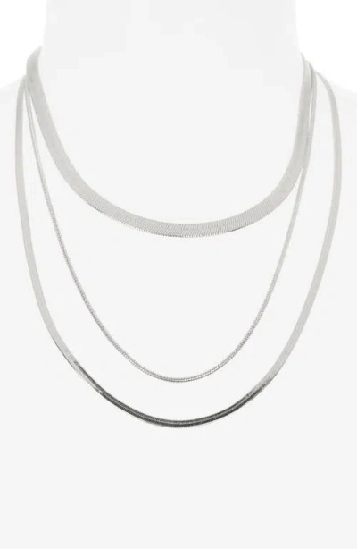 Nordstrom Rack Draped Snake Chain Layered Necklace In Metallic