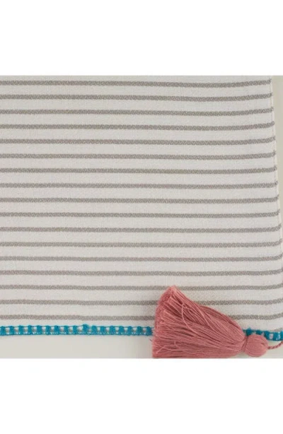 Design Imports Gather Together Embellished Table Runner In White