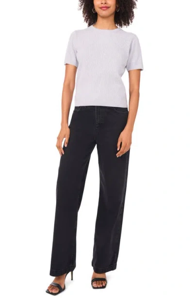 Halogen ® Short Sleeve Rib Sweater Top In White