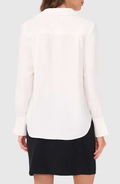 Halogenr Halogen(r) Split Cuff Button-up Top In White