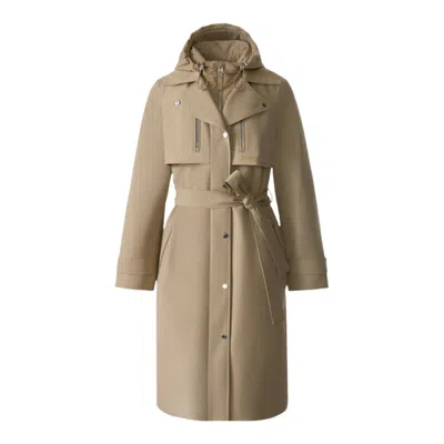 Mackage Siobhan Down Trench Coat With Removable Bib In Brown