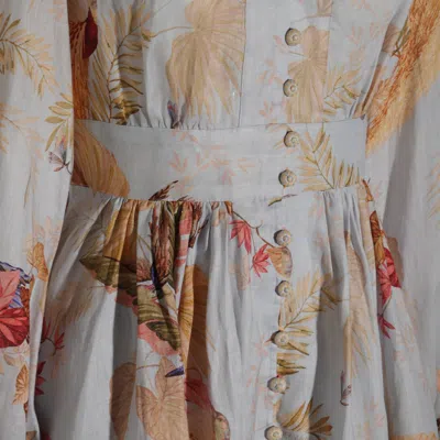 Zimmermann Ascension Linen Plunge Mini Dress In White