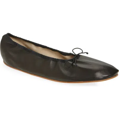 The Row 10mm Hereditas Leather Ballerina Flats In Black