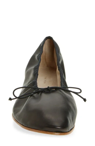 The Row 10mm Hereditas Leather Ballerina Flats In Black