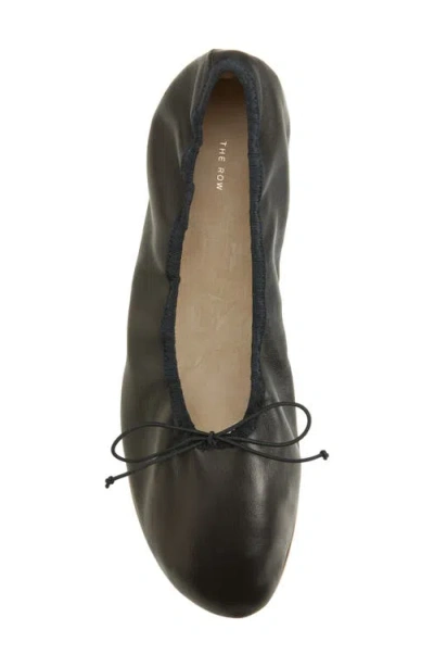 The Row 10mm Hereditas Leather Ballerina Flats In Black