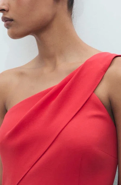 Mango One-shoulder Sheath Dress In Red