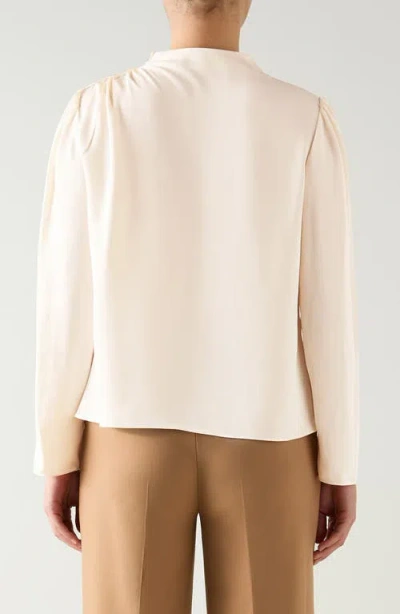 Lk Bennett Samantha Button Shoulder Top In Neutral