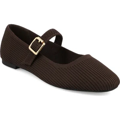 Mia Brita Mary Jane Flat In Brown