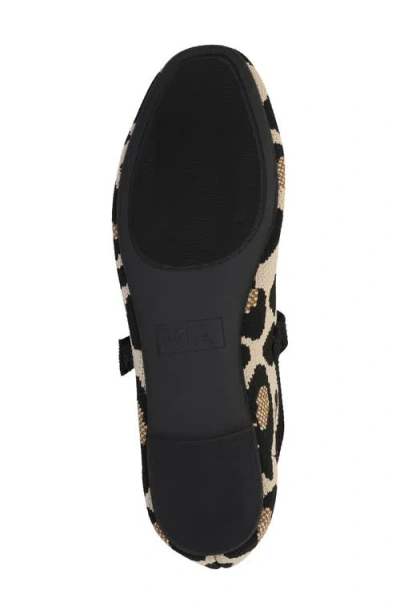 Mia Women's Mary Jane Strap Knit Flats In Animal Print