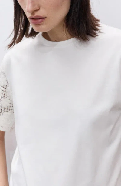 Mango Open Stitch Trim Maternity T-shirt In White