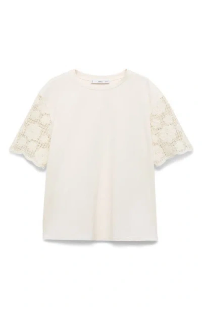 Mango Open Stitch Trim Maternity T-shirt In White