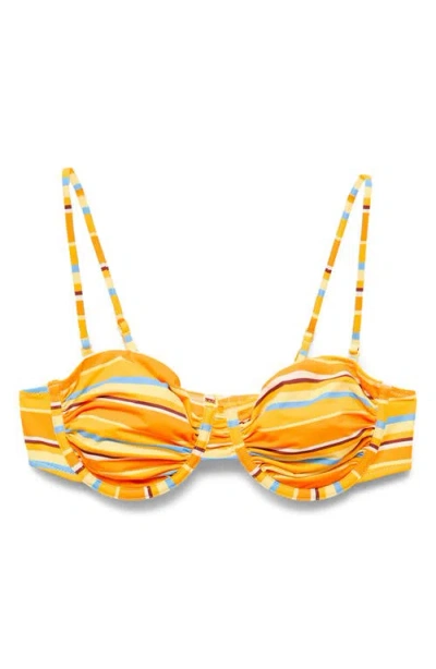 Mango Stripe Print Underwire Bikini Top In Multi