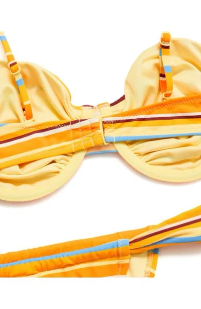 Mango Stripe Print Underwire Bikini Top In Multi