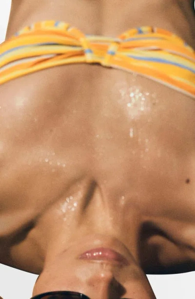 Mango Stripe Print Underwire Bikini Top In Multi