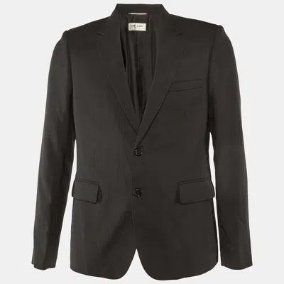 Pre-owned Saint Laurent Black Wool Tailored Blazer L