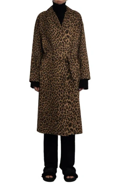 Zadig & Voltaire Womens Daim Mentle Leopard-print Cotton Coat In Animal Print