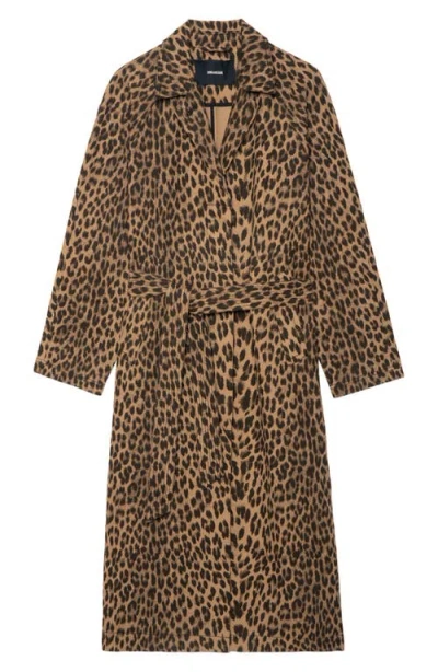 Zadig & Voltaire Womens Daim Mentle Leopard-print Cotton Coat In Animal Print