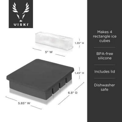 Viski Glacier Highball Ice Cube Tray With Lid In Gray