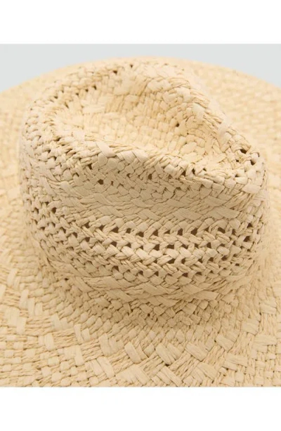 Mango Openwork Wide Brim Straw Sun Hat In Neutral