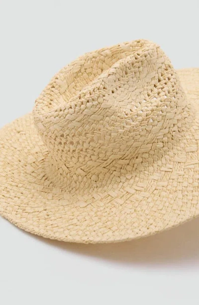 Mango Openwork Wide Brim Straw Sun Hat In Neutral