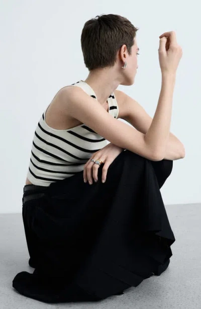 Mango Stripe Knit Crop Tank In Multi