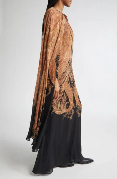Zimmermann Hypnotic Cape Maxi Dress In Multi
