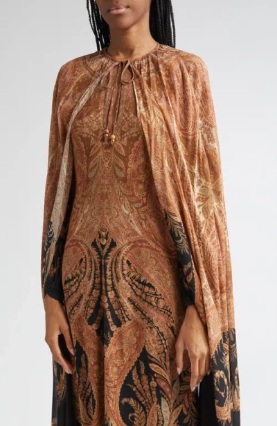Zimmermann Hypnotic Cape Maxi Dress In Multi