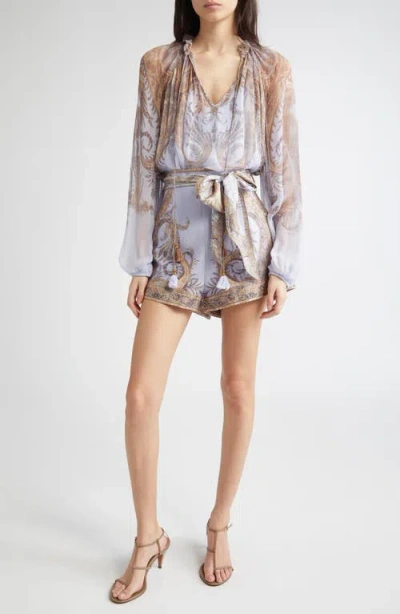 Zimmermann Hypnotic Shorts In Blue