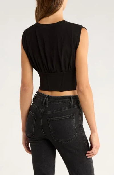 Good American Women's Sleeveless Corset Top, Regular & Plus Size In Black