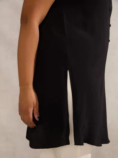 Live Unlimited Split Front Tunic In Black