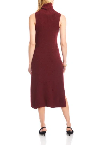 Karen Kane Sleeveless Turtleneck Sweater Dress In Wine In Red