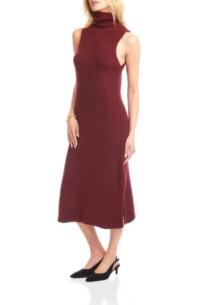 Karen Kane Sleeveless Turtleneck Sweater Dress In Wine In Red