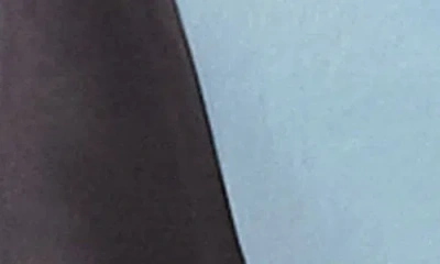 Karen Kane Long Sleeve Satin Colorblock Shirt In Glacier With Black In Blue