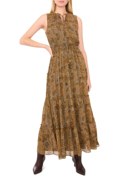 1.state Tie Neck Tiered Dress In Brown