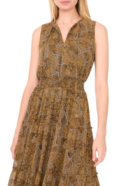 1.state Tie Neck Tiered Dress In Brown