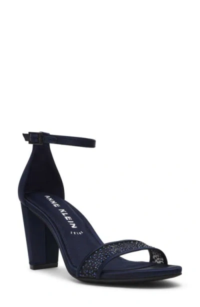 Anne Klein Women's Kourtney Two Piece Block Heel Dress Sandals In Blue