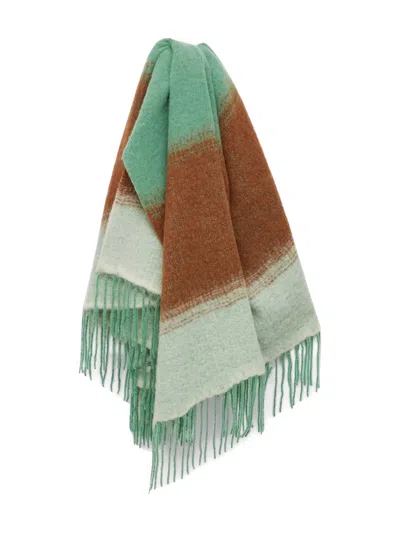 Rodebjer Beau Fringed Scarf In Green