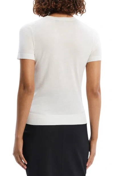 Theory Short-sleeve Sweater In Regal Wool In White