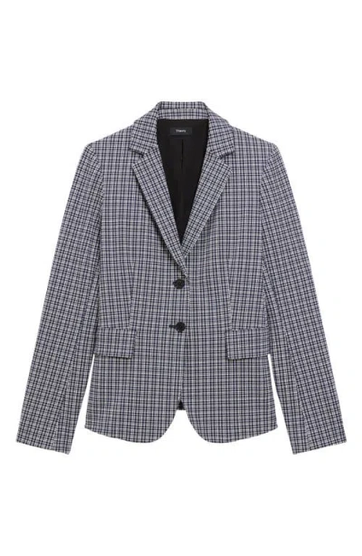 Theory Carissa Plaid Blazer In Blue