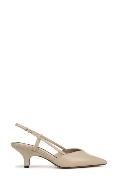 Vince Levvy Slingback Pointed Toe Kitten Heel Pump In Neutral