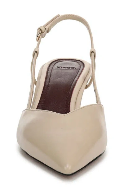 Vince Levvy Slingback Pointed Toe Kitten Heel Pump In Neutral