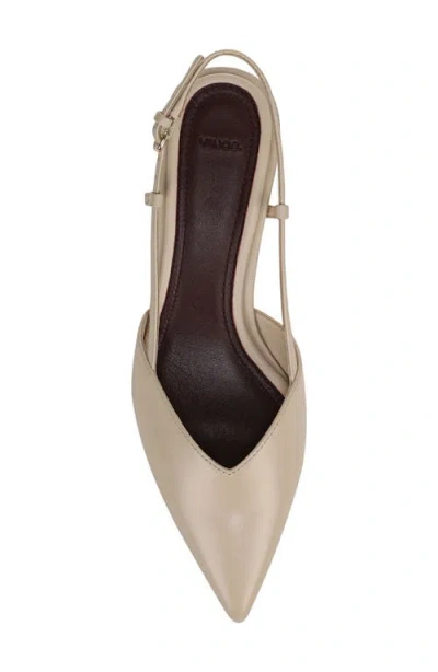 Vince Levvy Slingback Pointed Toe Kitten Heel Pump In Neutral