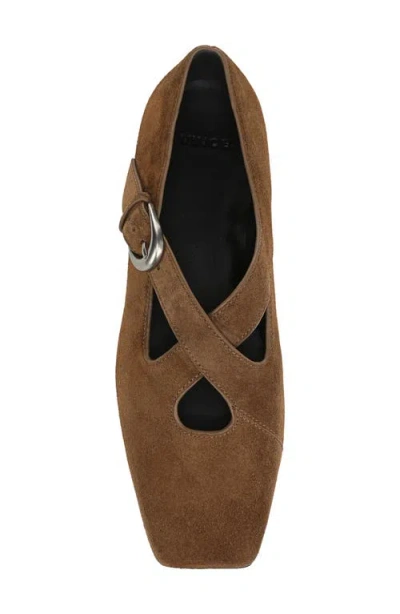 Vince Cici Suede Crisscross Ballerina Flats In Brown
