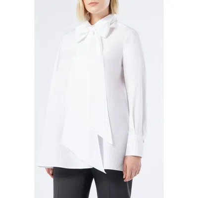 Marina Rinaldi Opera Comfort Fit Cotton Poplin Shirt In White