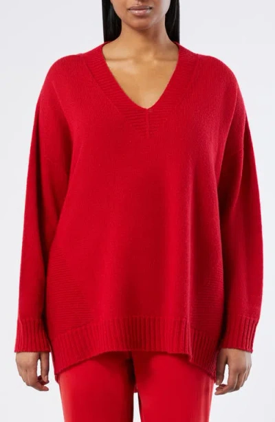 Marina Rinaldi Sierra Wool Blend Sweater In Red