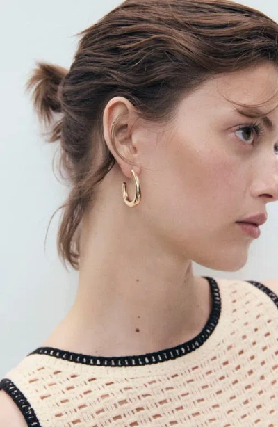 Mango Crochet Top With Floral Finishes Ecru In White