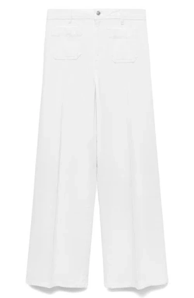 Mango Women's High-rise Wide Leg Jeans In Brown