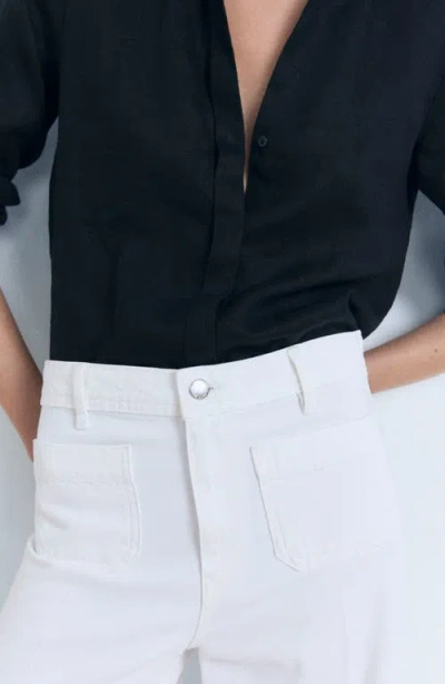 Mango Women's High-rise Wide Leg Jeans In Brown